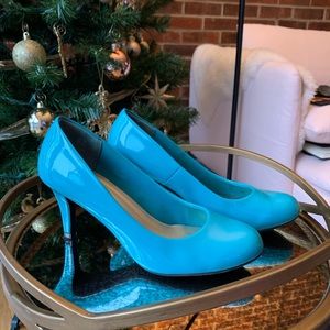 Teal Patent Leather High Heels w/ 2” Stiletto Heel